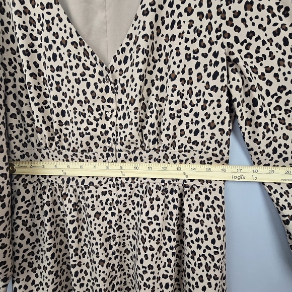 J.CREW Long Sleeve Button Down Midi Dress Leopard Print Womens Size 10T - Picture 12 of 14